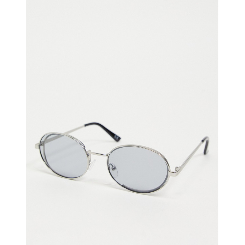 ASOS DESIGN chunky square sunglasses with metal monogram temple design in  shiny white