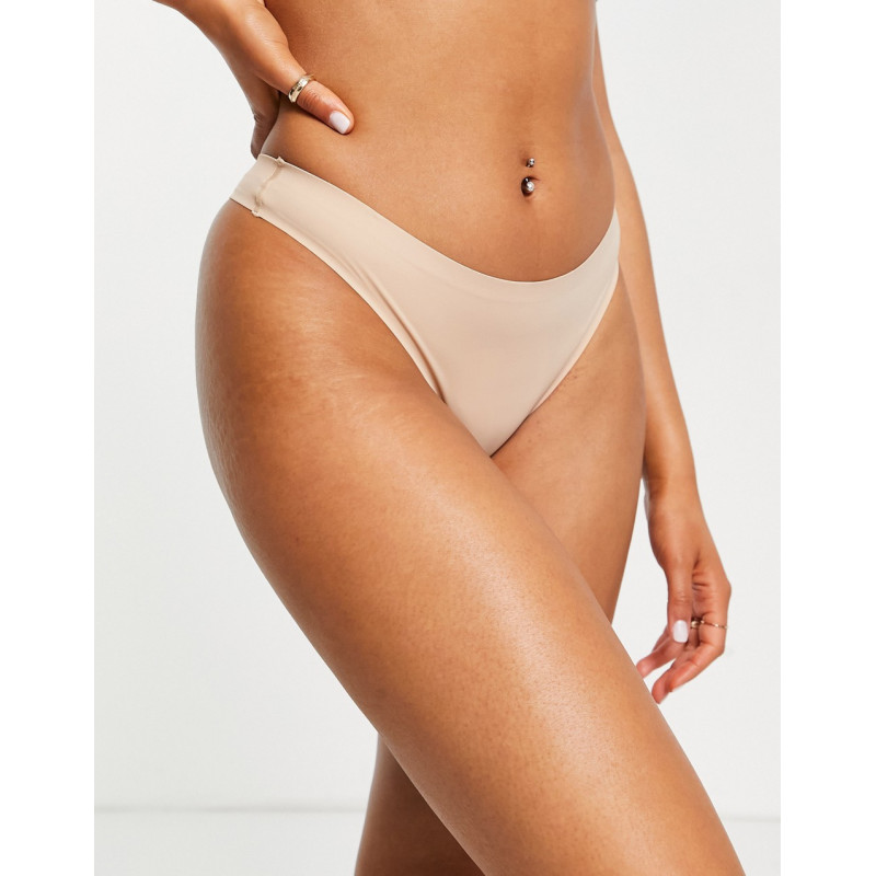 Topshop seamless thong in nude