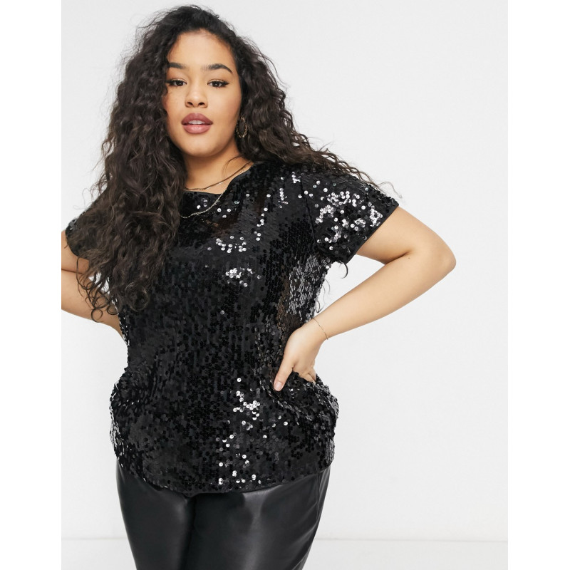 Simply Be sequin t-shirt in...