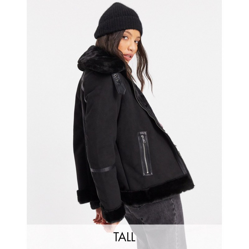 Only Tall aviator coat with...