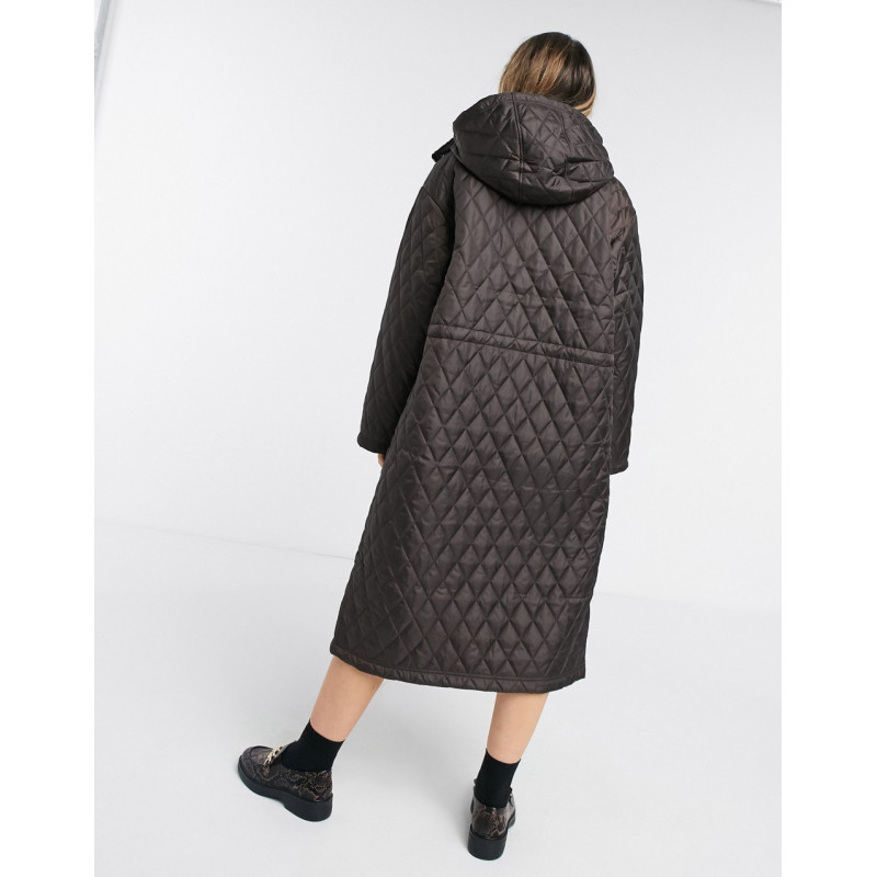 ASOS DESIGN quilted hooded...
