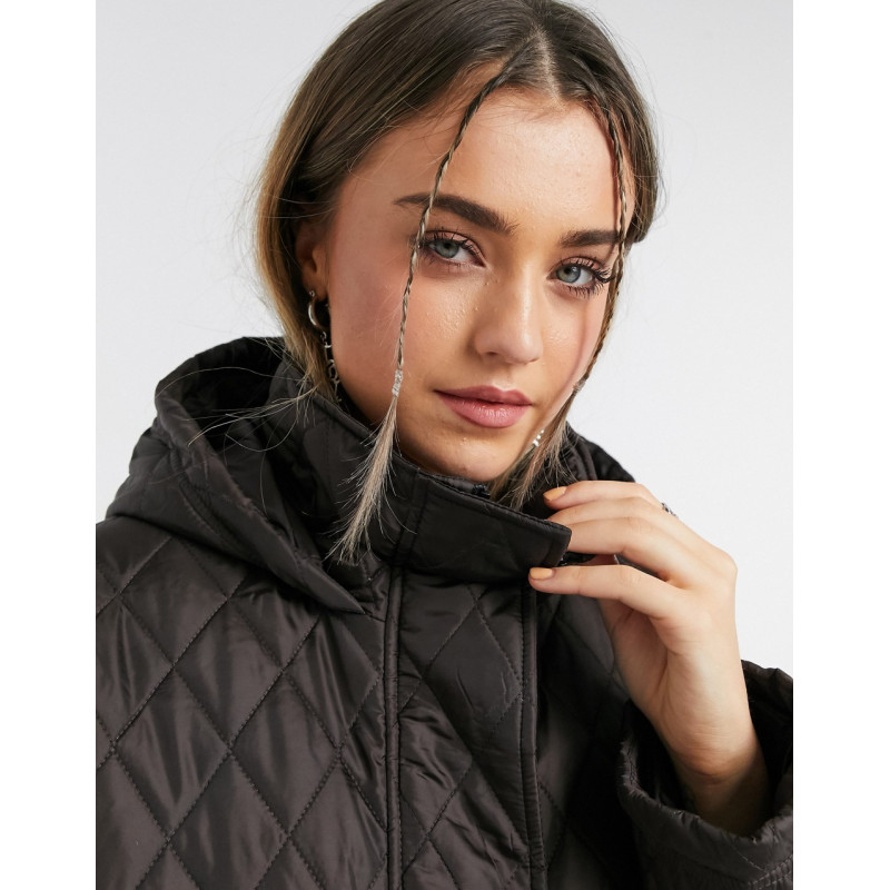 ASOS DESIGN quilted hooded...