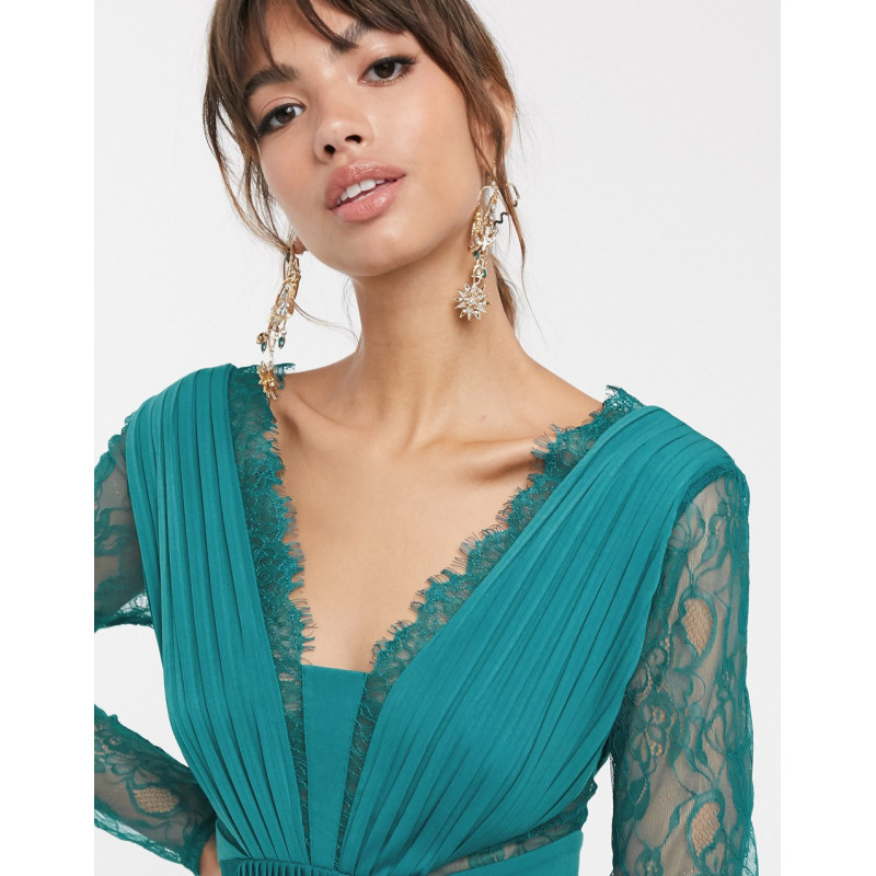 ASOS DESIGN lace and pleat...