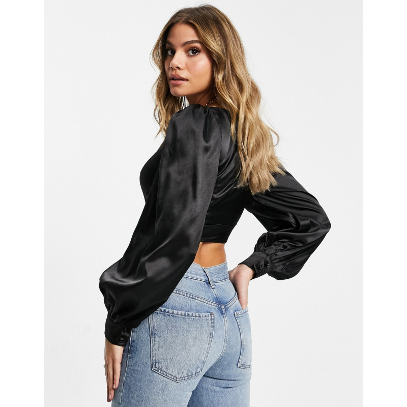 Femme Luxe satin top with...