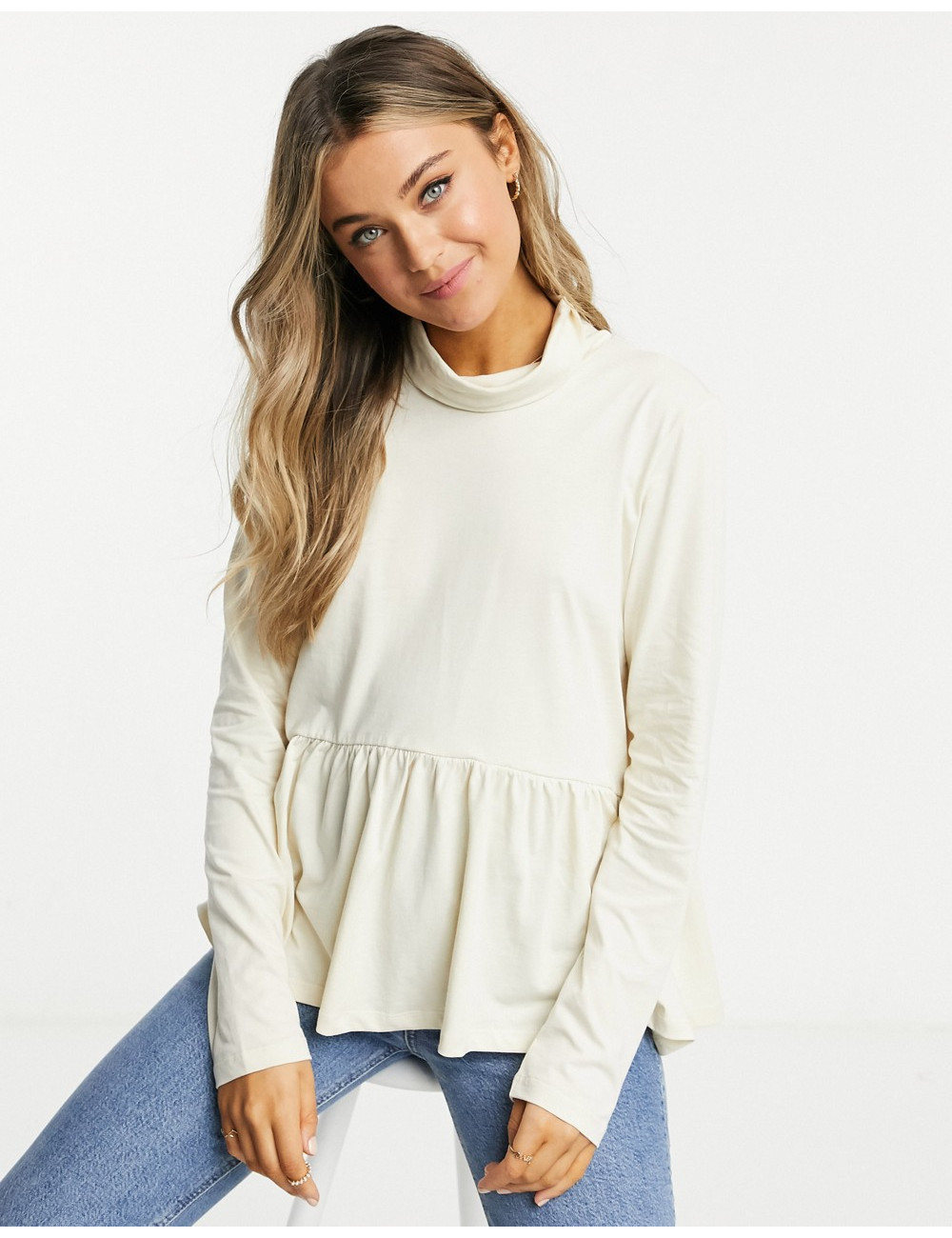 Pieces roll neck top with...