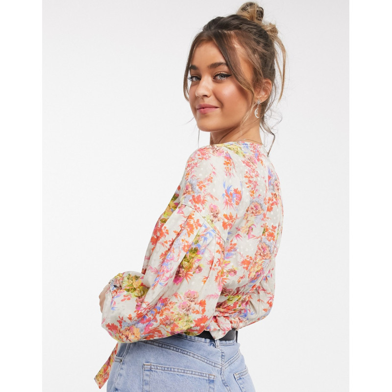 ASOS DESIGN tie front crop...