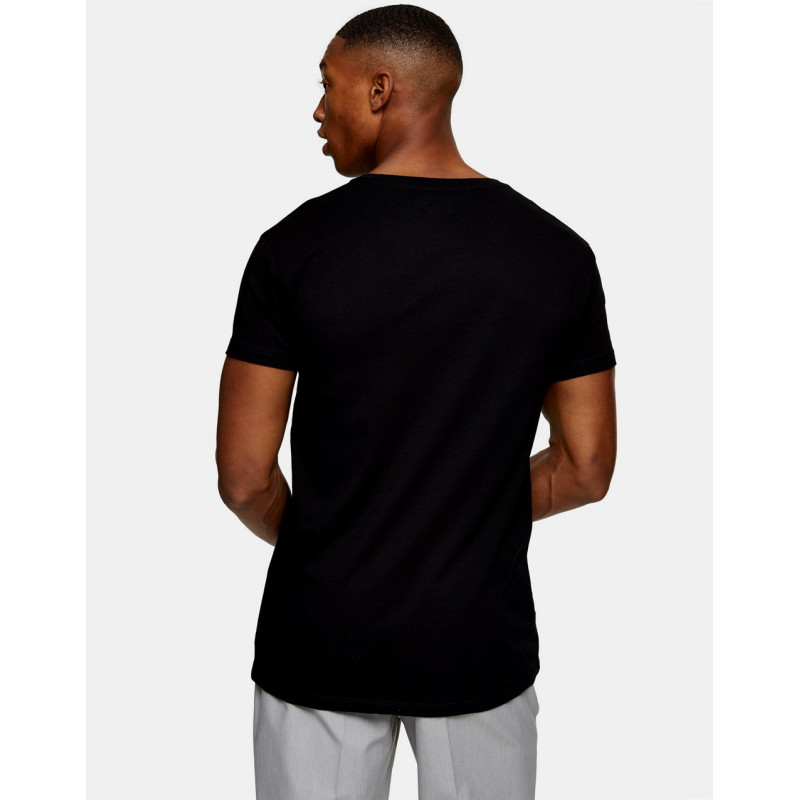 Topman v neck t-shirt in black