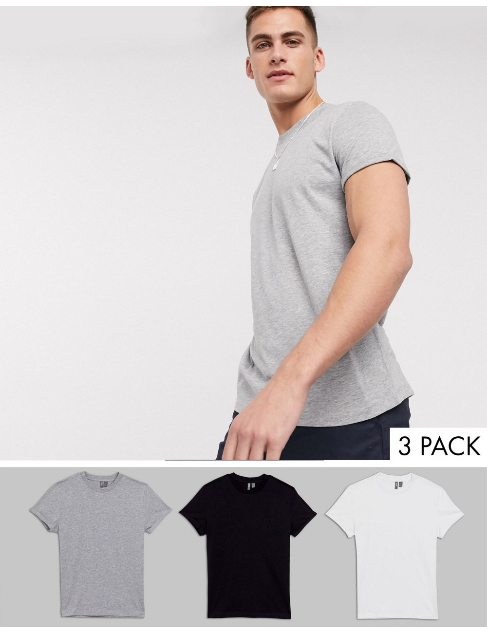 ASOS DESIGN 3 pack t-shirt...