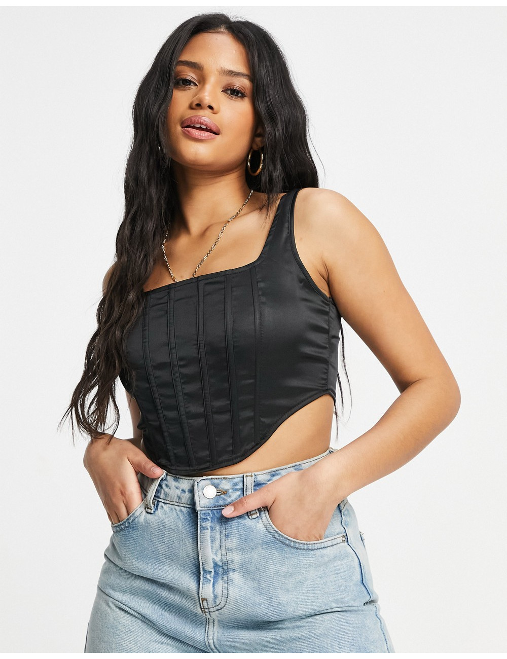 Missguided satin corset in...