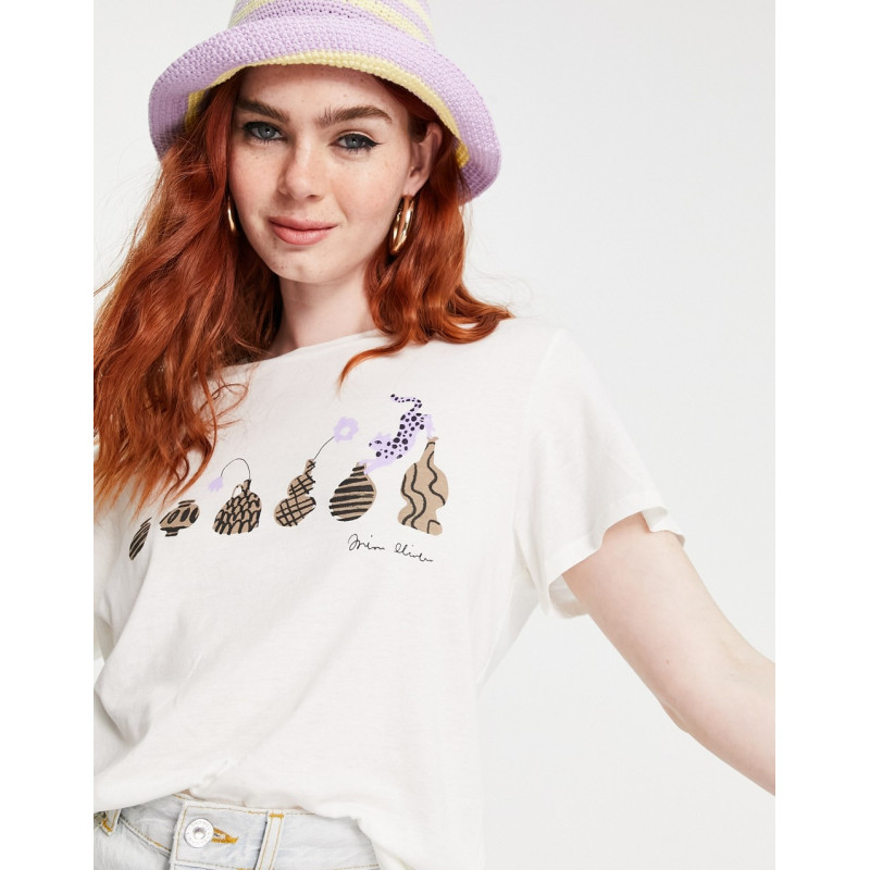 Monki t-shirt with print in...