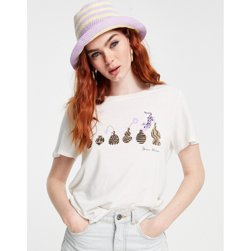 Monki t-shirt with print in...