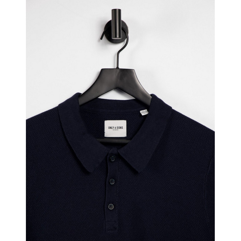 Only & Sons knitted polo in...