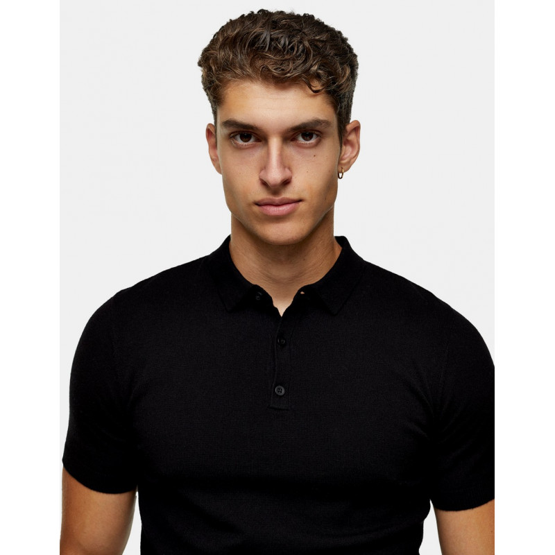 Topman organic knitted polo...