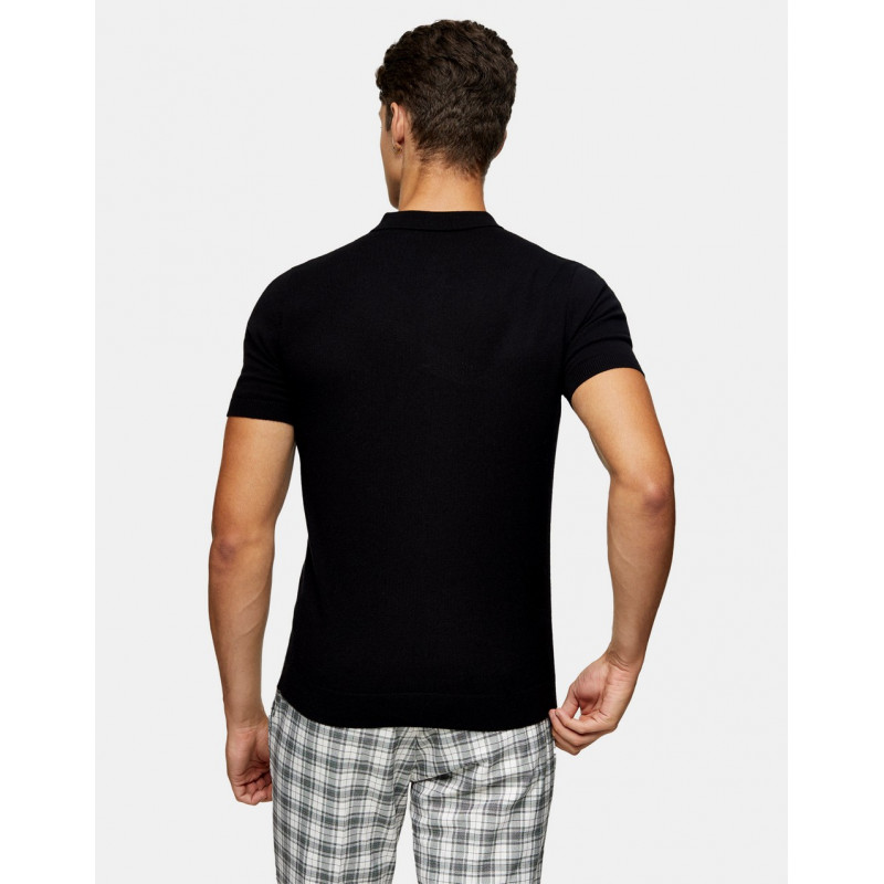 Topman organic knitted polo...