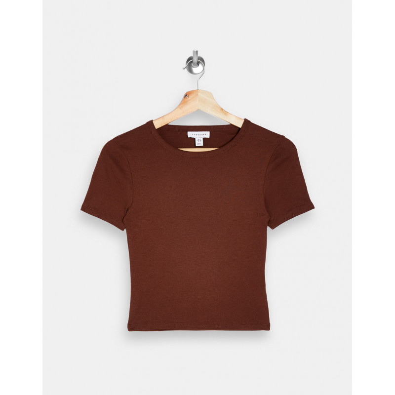 Topshop t-shirt in dark brown