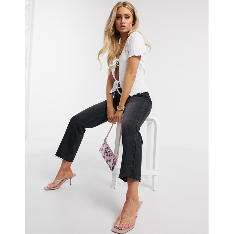 Missguided ribbed tie front...