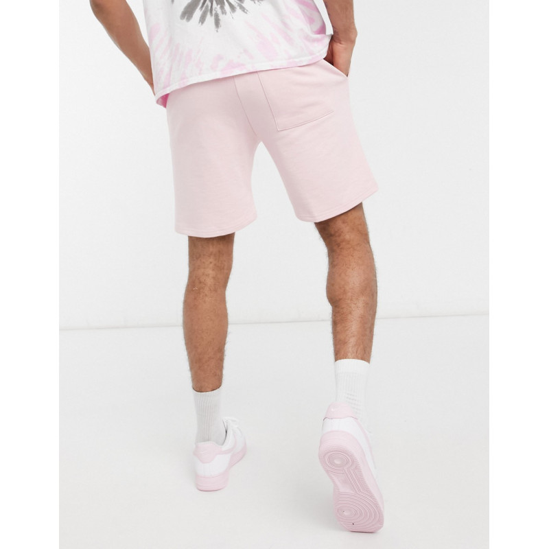 Bershka jersey shorts in pink