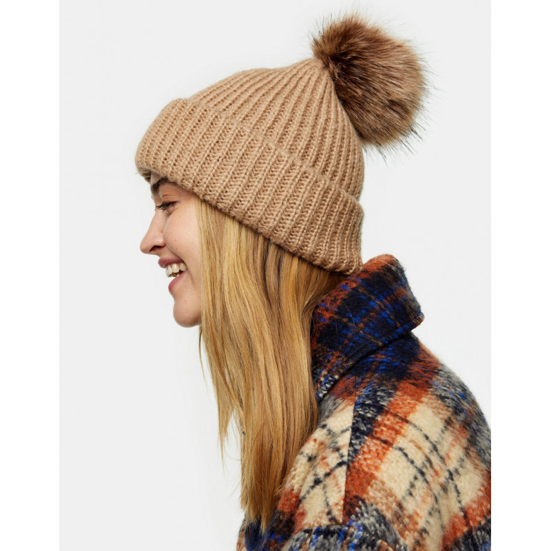 Topshop bobble hat with...