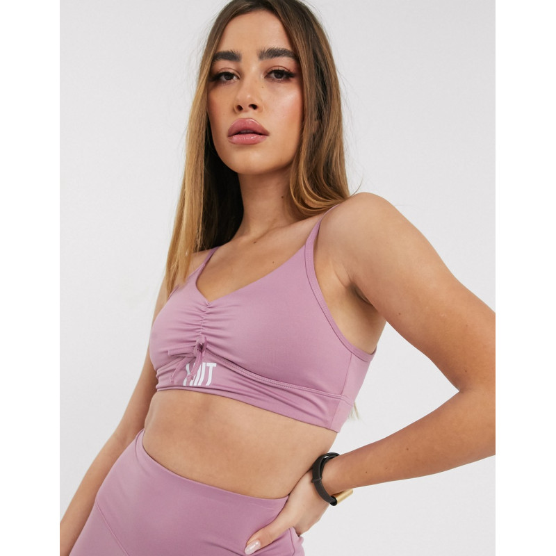 HIIT ruched bra in purple
