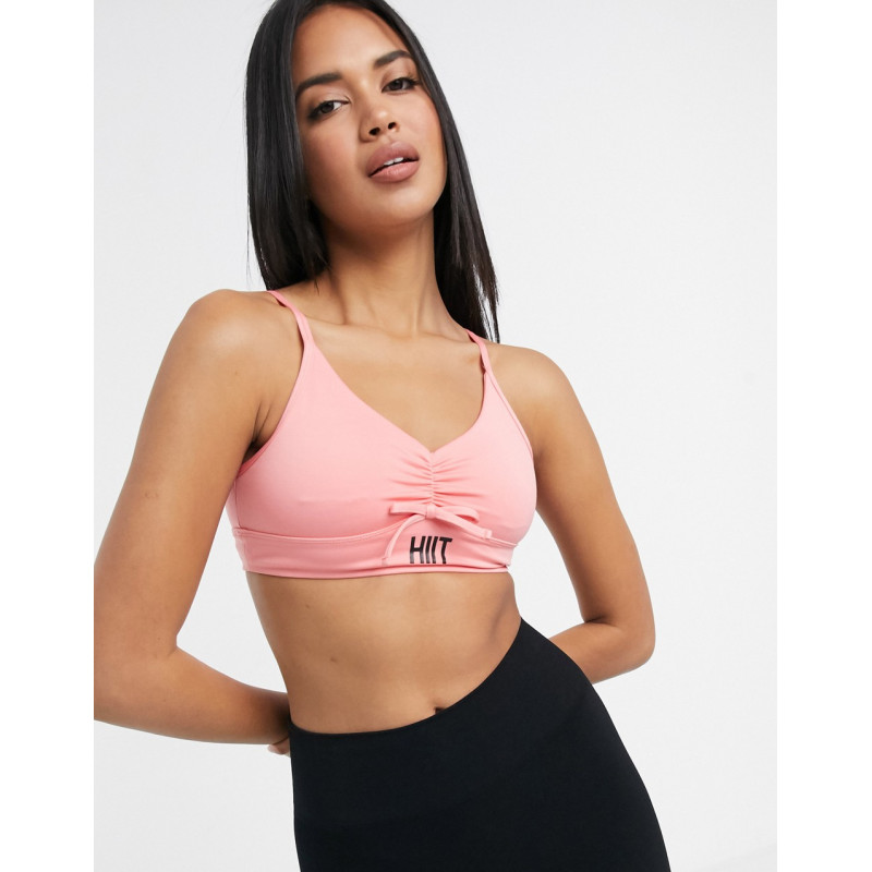 HIIT ruched bra in pink
