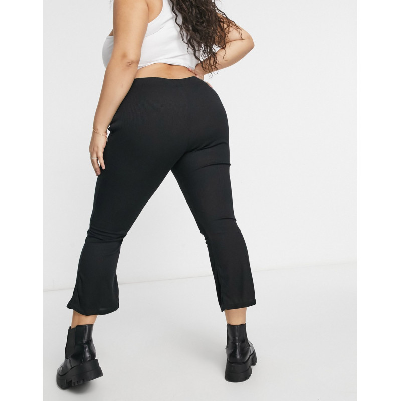Yours ribbed trousers in black