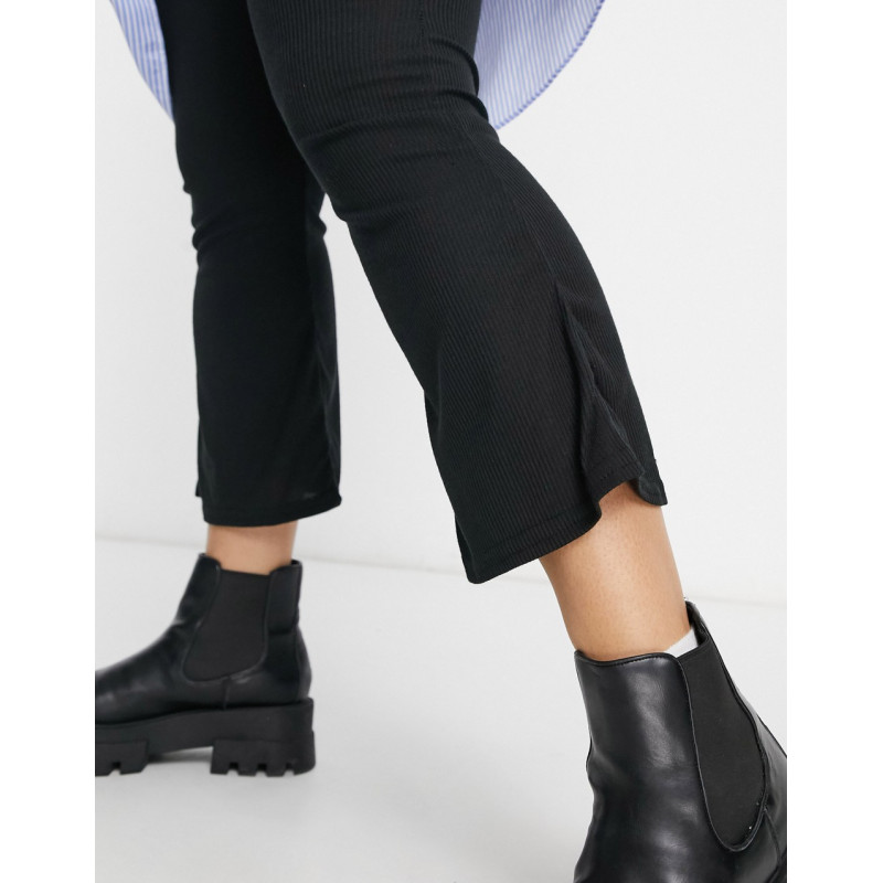 Yours ribbed trousers in black