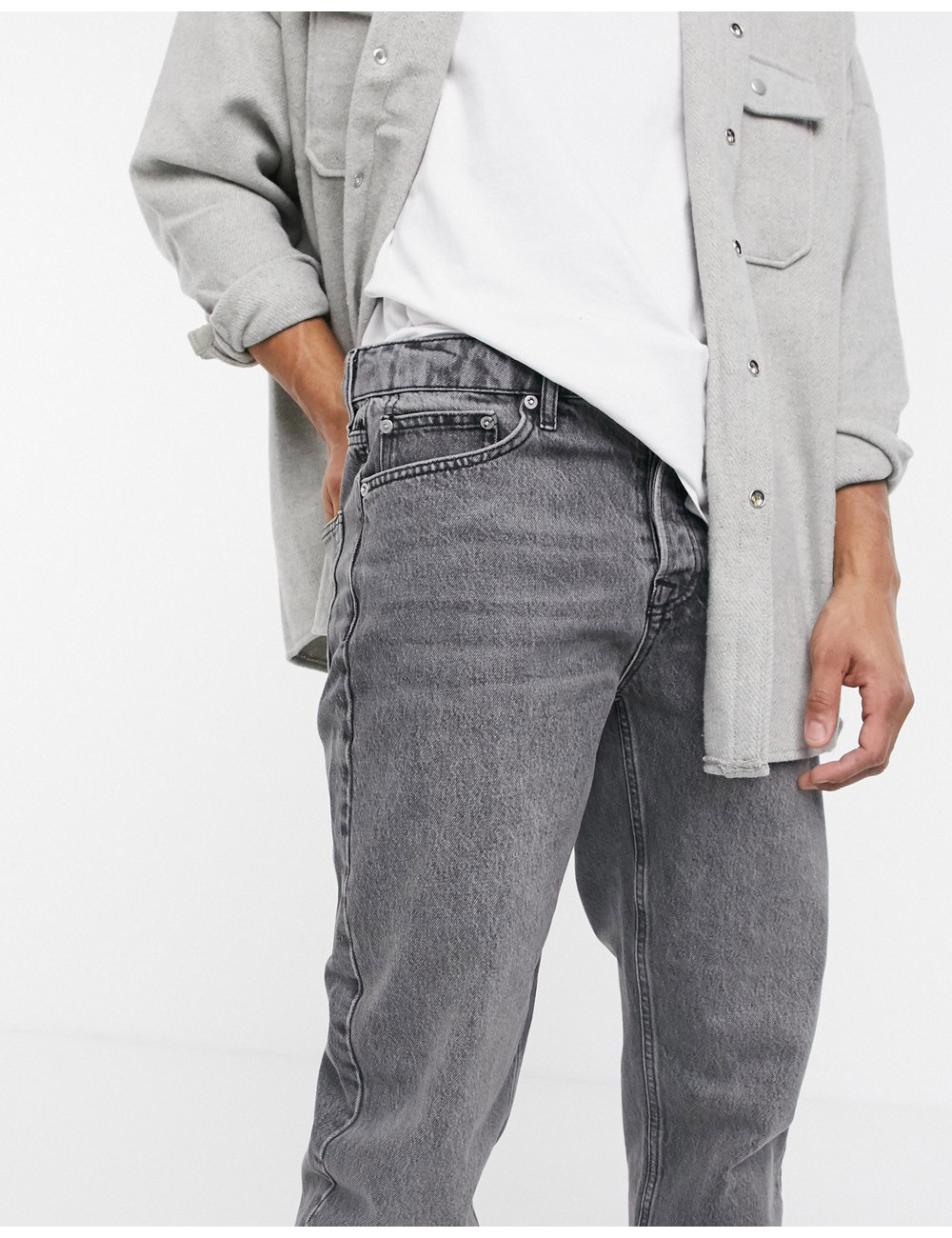 Topman relaxed jeans in grey