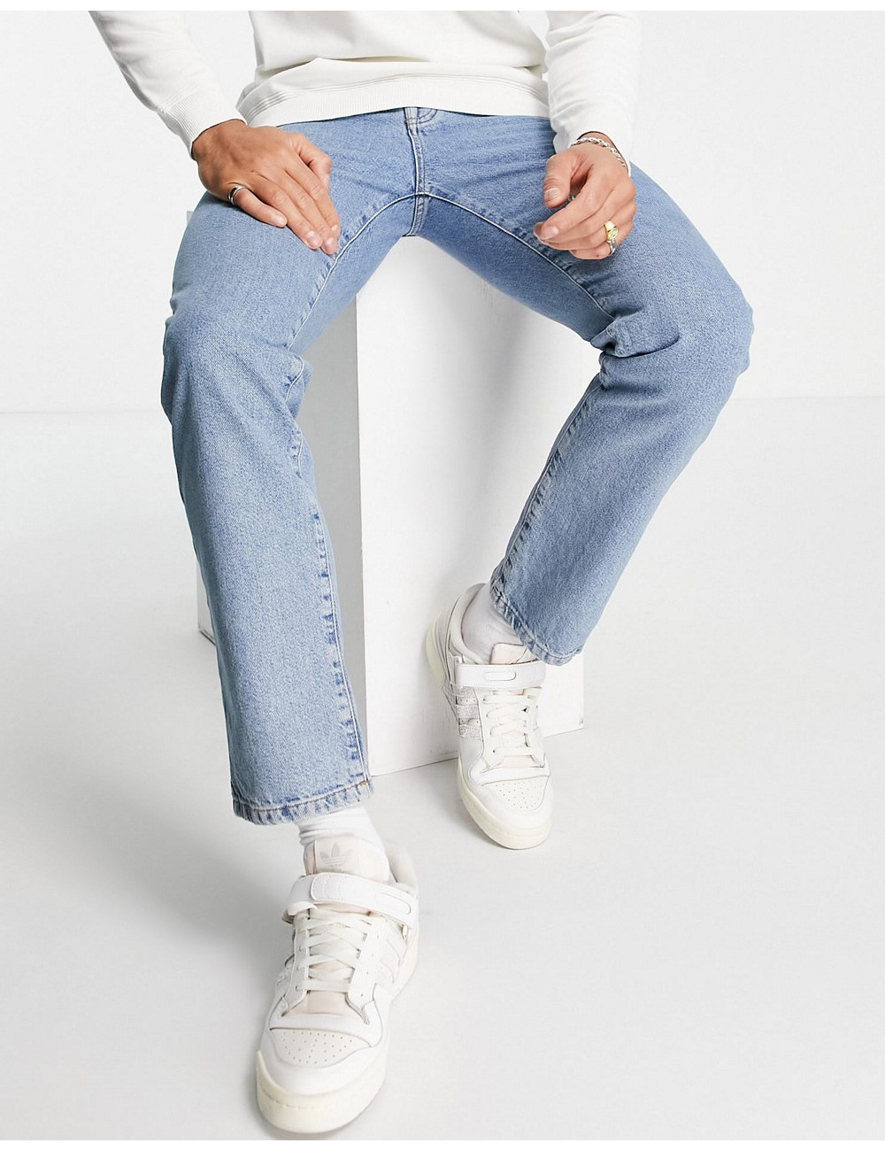 Topman straight jeans in...