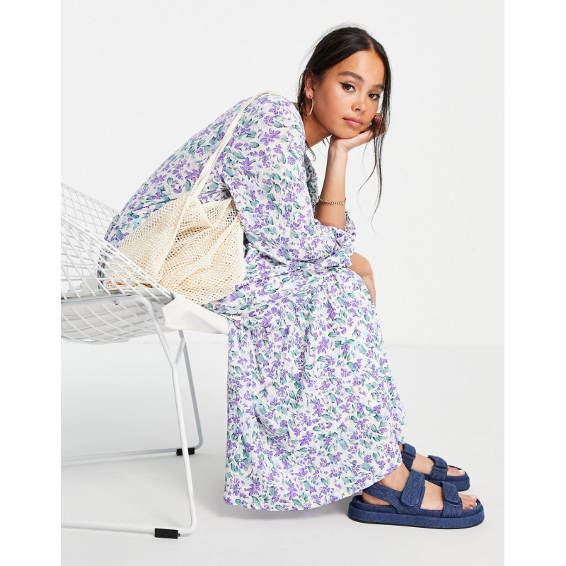 Vila midi smock dress in print