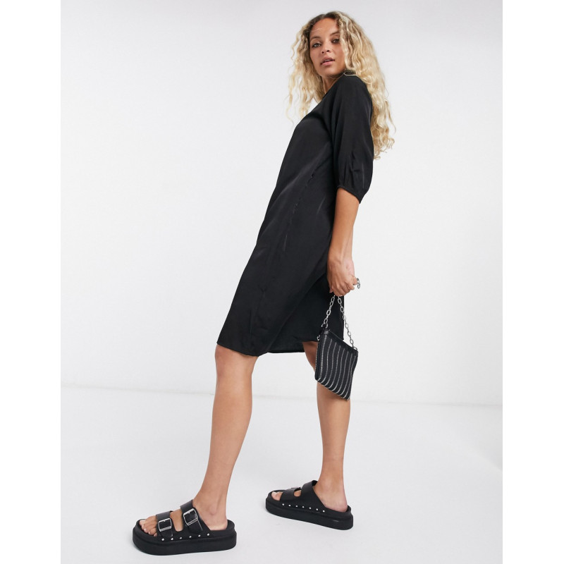 Object shirt dress with...
