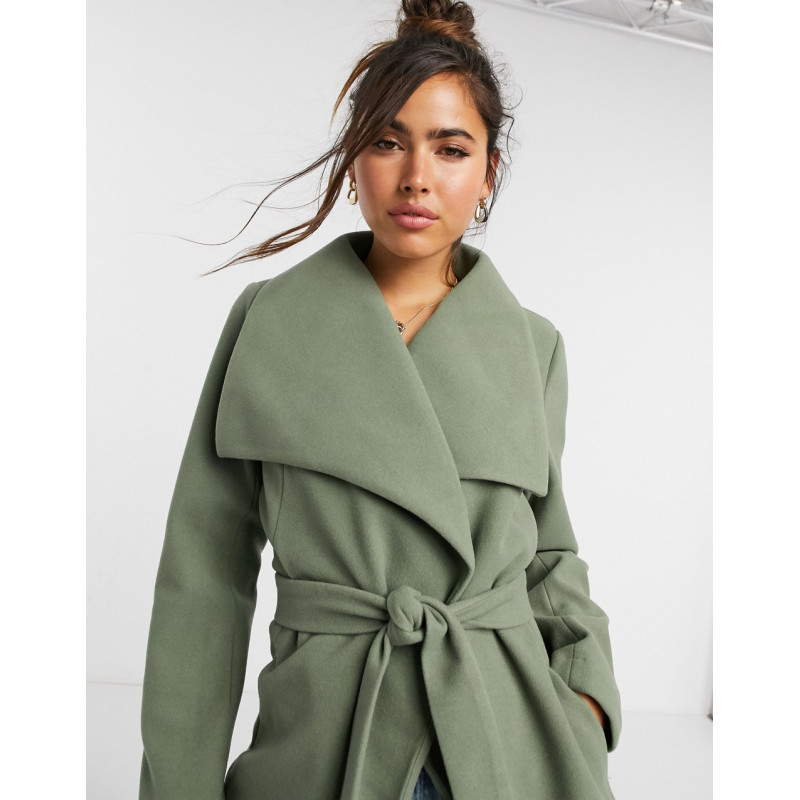 Vila wrap coat in green