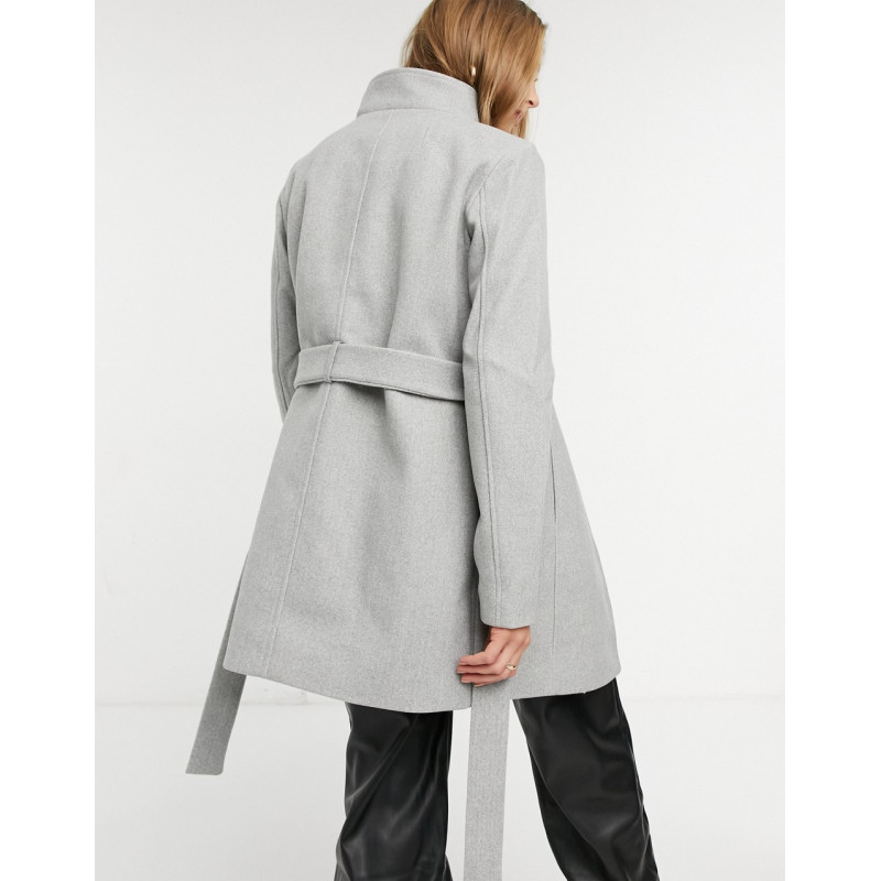 Vila wrap coat in grey