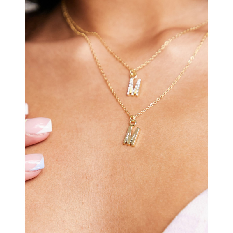 Madein double layer M necklace