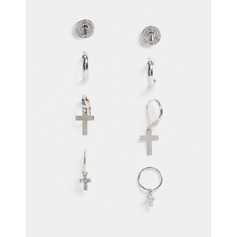 Madein 8 pack cross earrings