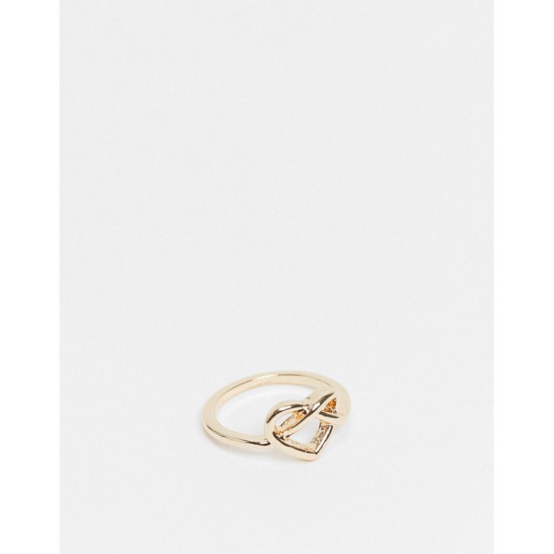 Pieces heart knot ring in gold
