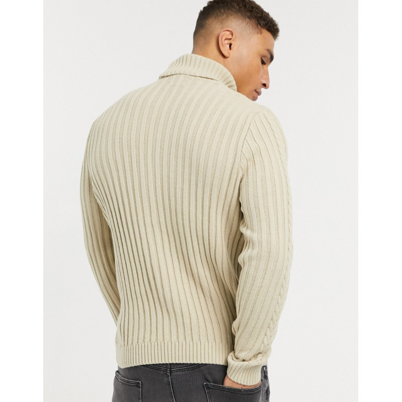 ASOS DESIGN cable knit roll...