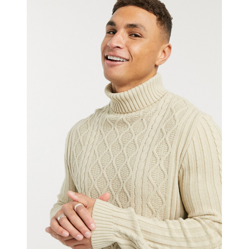 ASOS DESIGN cable knit roll...
