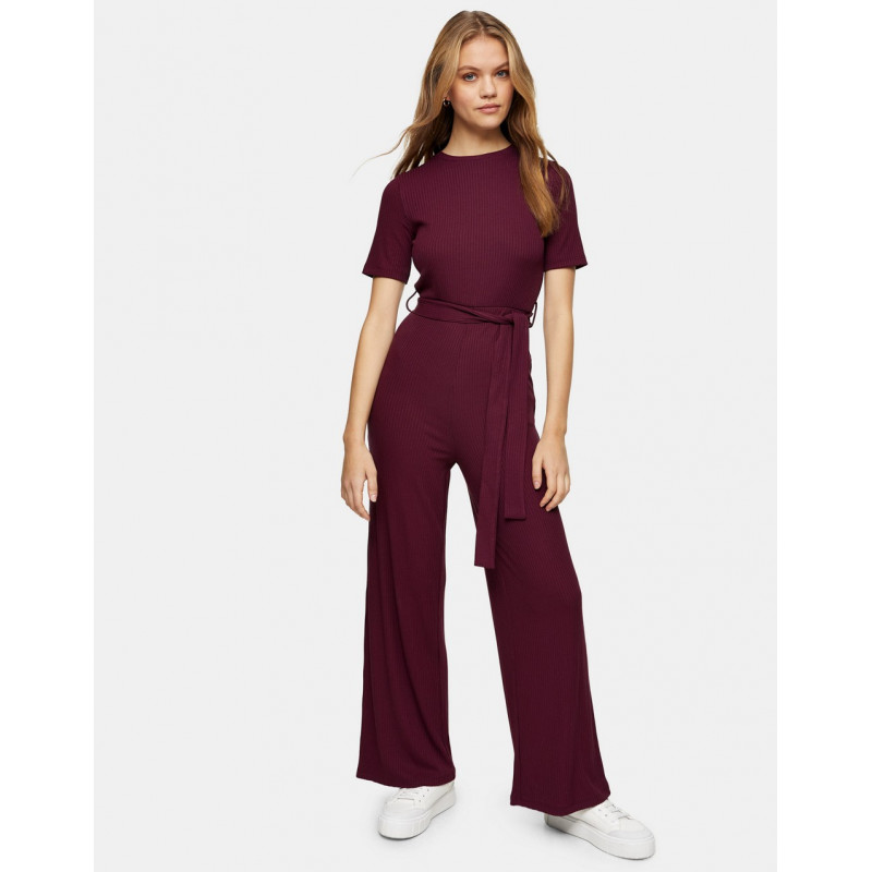 Topshop ribbed jumpsuit in...