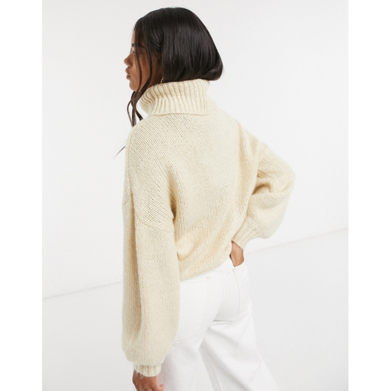 Cotton:On roll neck knitted...