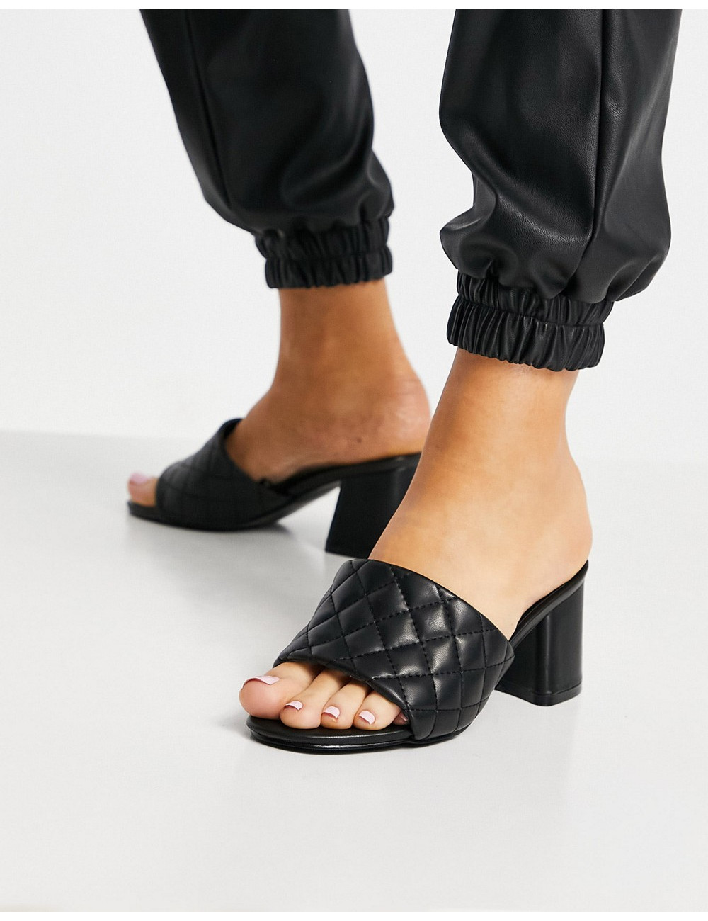 Yours quilted heeled mules...