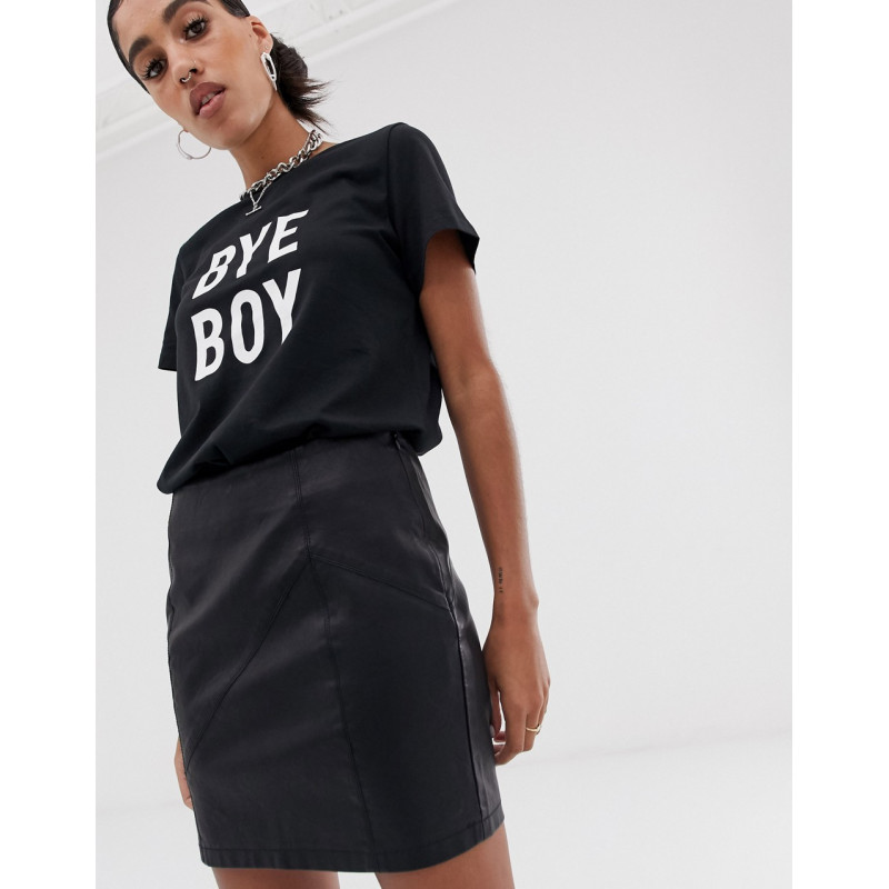Noisy May Faux Leather Skirt