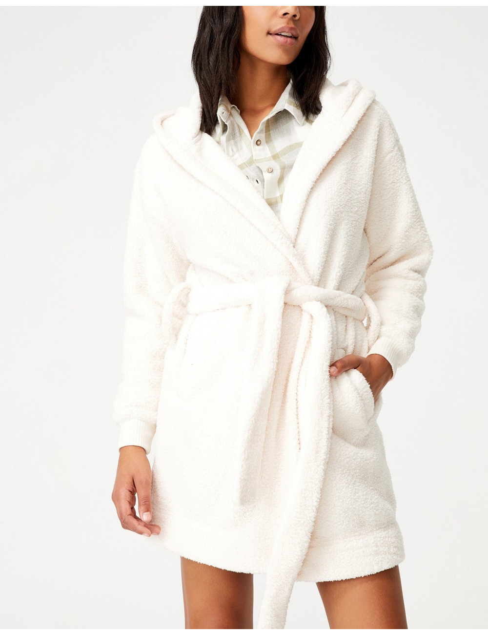 Cotton:On hooded robe in beige