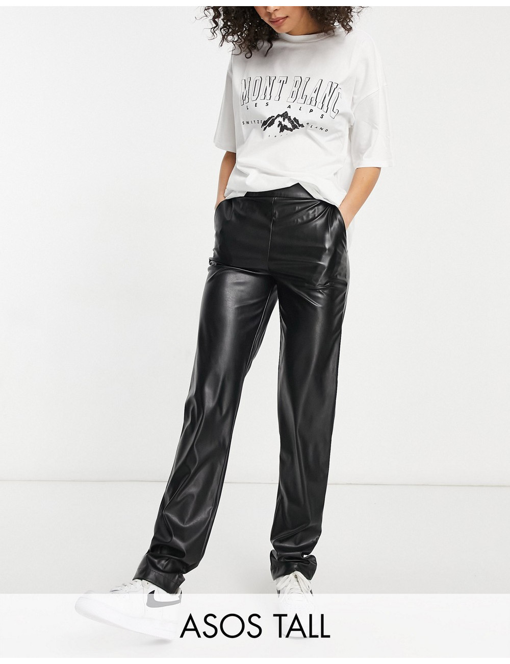 ASOS DESIGN Tall leather...