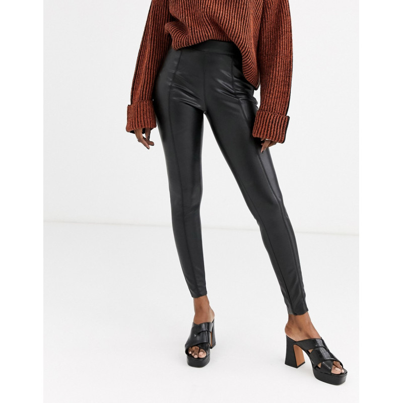 Topshop faux leather skinny...