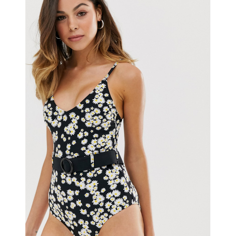 New Look belted swimsuit in...