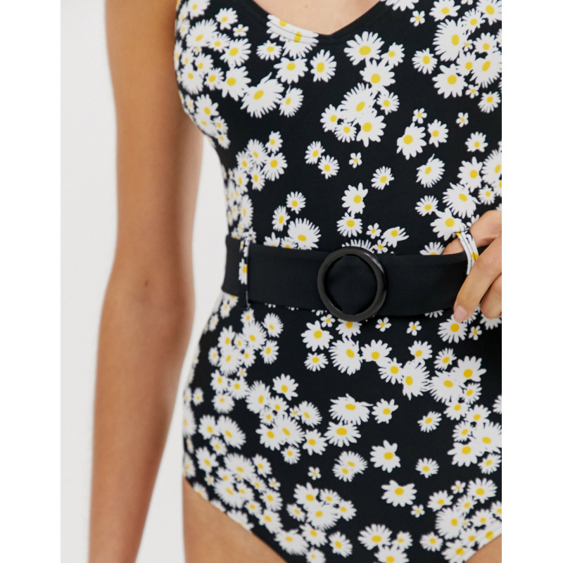 New Look belted swimsuit in...