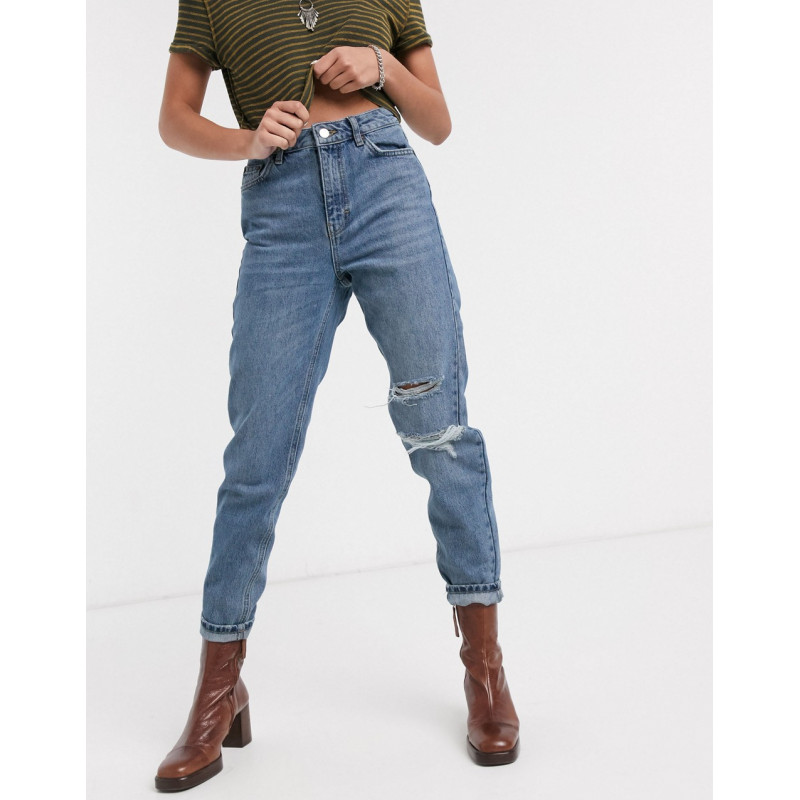 Topshop rip mom jeans in...