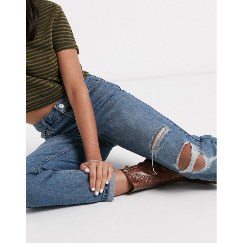 Topshop rip mom jeans in...