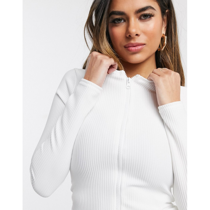 Missguided ribbed zip...