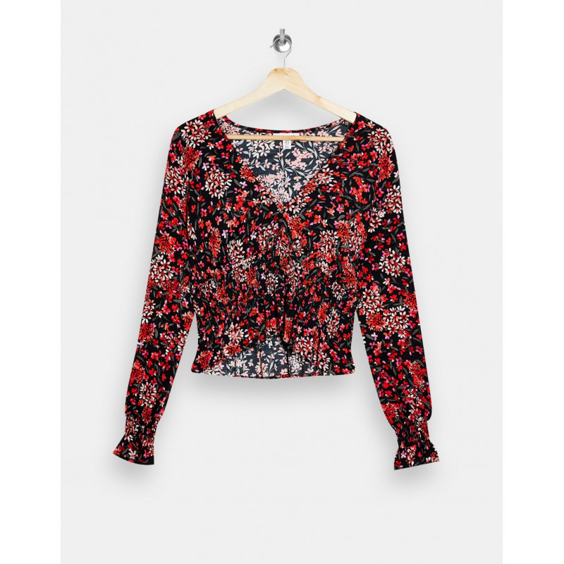 Topshop ruched blouse in...